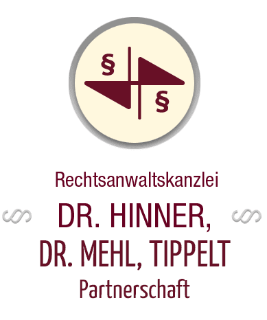 „Rechtsanwälte – Dr. Hinner, Birk-Braun, Dr. Mehl Partnerschaft mbB“-Logo, zur Startseite